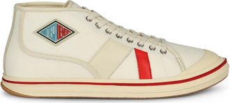 Bottega Veneta Mid-top leren sneakers met ronde neus - Heren - Sneakers - Wit - 43 EU - Katoen - Schoenen