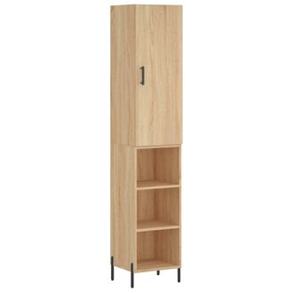vidaXL Vidaxl - Aparador De Madera Contrachapada Roble Sonoma 34,5x34x180 Cm