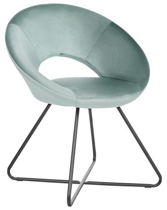 Beliani Silla de comedor terciopelo verde menta