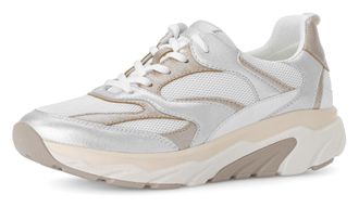 Rollingsoft Keilsneaker ROLLINGSOFT, Damen, Gr. 35, silber (wei&szlig;, silberfarben, goldfarben), Kalbsleder, Textil, Schuhe Keilsneaker, Freizeitschuh, Halbschuh, Sch