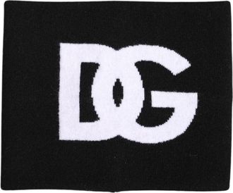 Dolce & Gabbana Luxe Logo Print Nekwarmer Sjaal - Heren - Wintersjaals - Zwart - ONE Size - Nylon - Accessoires