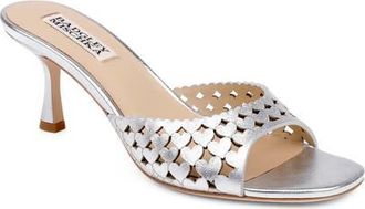 Badgley Mischka Windy Slide Sandal in Silver Metallic at Nordstrom, Size 7.5