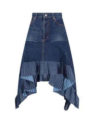 sacai Layered Asymmetrical Skirt With Structured Design