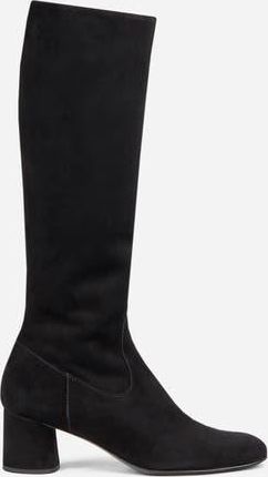 AGL Lorette Water Resistant Velour Boot With Heel in Black at Nordstrom, Size 36.5