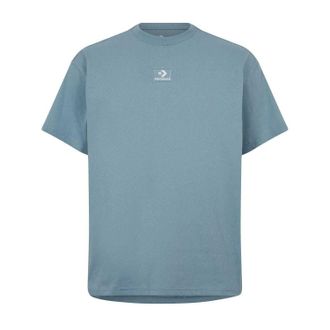 Converse Heren Geborduurd Logo Katoen Relaxed Fit T-shirt (Blauw)