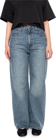 Levi's Ribcage Wide Leg - Dames - Loose Fit Jeans - Blauw - W24 L30 - Katoen - Jeans