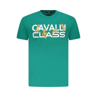 Cavalli Verde Katoenen Heren T-Shirt