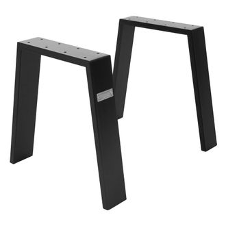 ML Design 2x Patas de mesa industrial loft 44x42 cm en acero negro mate forma U
