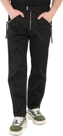 Roberto Cavalli Mens Black Lounge Zip Trousers, Brand Size 52 (Waist Size 36)