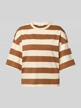 s.Oliver Red Label Oversized T-Shirt aus reiner Baumwolle in Mittelbraun, Gr&ouml;&szlig;e 34
