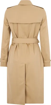 Burberry Double-Breasted Cotton Trench Coat - Beige
