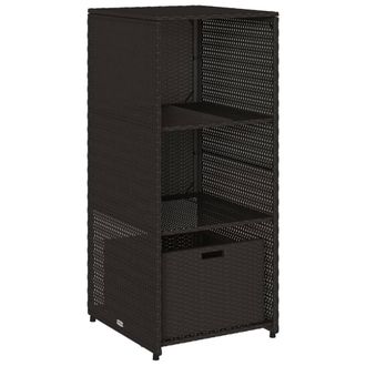 Berkfield Home Garden Storage Cabinet Black 50x55x115 cm Poly Rattan | Size: 50 x 55 x 115 cm