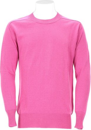 Laneus Crew Neck Long-Sleeve Pullover Sweater In Bright Pink