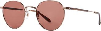 Garrett Leight WILSON M SUN CO-SPBRNSH/SFPRW Mens Sunglasses Gold Size 49