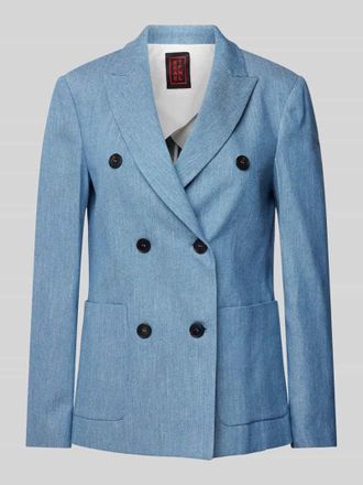 Stefanel Blazer mit Eingrifftaschen in Hellblau Melange, Gr&ouml;&szlig;e 40