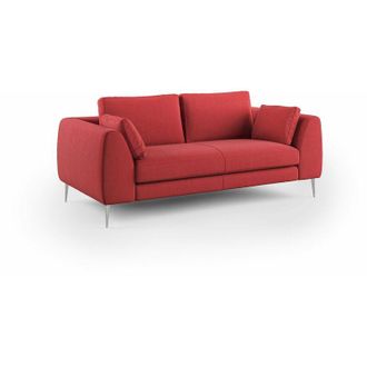 Divani.Store Divani.store - Plano Divano moderno in microfibra tecnica smacchiabile T11 216 cm rosso