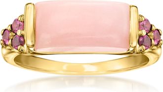 Ross-Simons Pink Opal and Rhodolite Garnet Ring in 18kt Gold Over Sterling