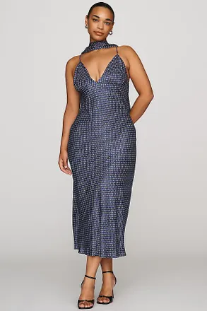 Maeve Clara Scarf-Neck Midi Dress
