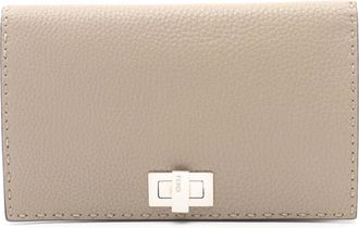 Fendi Beige Leather Long Wallet (Bi-Fold) (Pre-Owned)