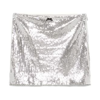 Rotate ROTATE Birger Christensen, Short Skirts, female, Gray, Size: M Sequin Mini Skirt