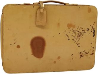 Louis Vuitton Tweedehands leren Louis Vuitton tassen - Dames - Vintage Handtas - Beige - ONE Size - Leer - Vintage
