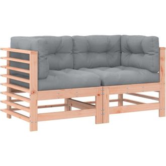 vidaXL Sof&aacute;s Esquineros Con Cojines 2 Uds Madera Maciza Abeto Douglas Vidaxl