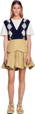 Sandro Mini flared pleated skirt in Beige at Nordstrom, Size 34 Eu