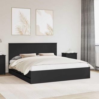 vidaXL Estructura De Cama Negro 180 X 200 Cm Madera Ingenieril Vidaxl
