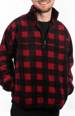 Burnside Polar Fleece Quarter Zip Sweatshirt in Red/Black at Nordstrom Rack, Size Xx-Large