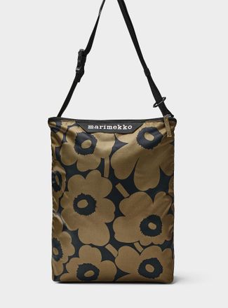 Marimekko Womens Neat Unikko khaki and navy blue crossbody bag