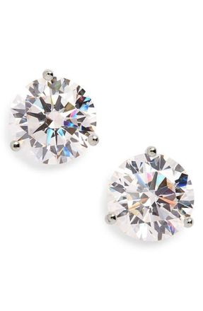 Nordstrom Cubic Zirconia Stud Earrings - 8.0ct. in Platinum at Nordstrom