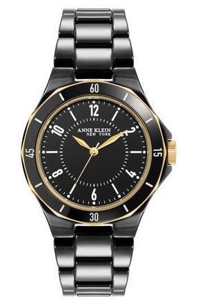 Anne Klein Two-Tone Bracelet Watch, 35mm in Black at Nordstrom Rack