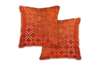 Emma Barclay Bohemia Geometric Satin Chenille Cushion Cover - Terracotta - Emma Barclay | TJ Hughes Orange