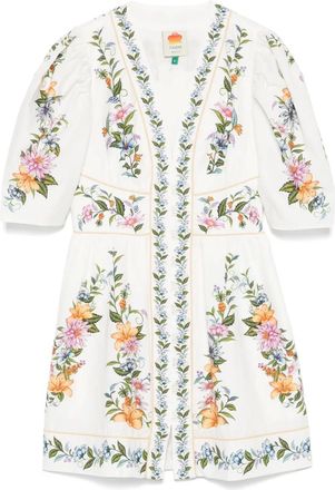 Farm Rio Abito corto con stampa a fiori - Bianco