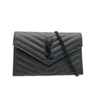 Saint Laurent Pre-owned Vintage Schoudertas - Dames - Pre-owned - Zwart - Maat: ONE Size Leer