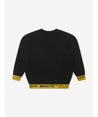 Off-white Boys Cotton Crew Neck Industrial Sweatshirt - Black - Size 10Y