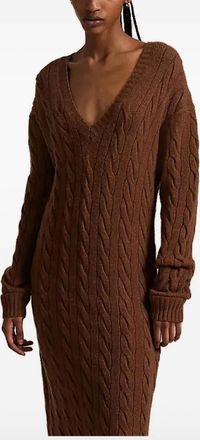 Polo Ralph Lauren Abito lungo con scollo a V - Marrone