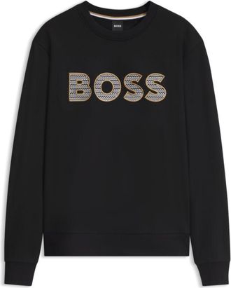 BOSS Cotton-terry sweatshirt with logo detail