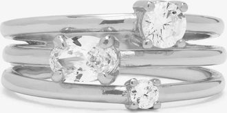 Melinda Maria Womens Nina Stacked Ring In Silver