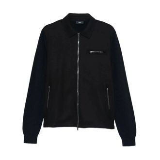 Herno Zip-throughs, male, Blue, Size: L Zip-Up Collared Jacket