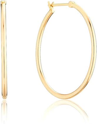 Lily & Roo Solid Gold Large Hoop Earrings