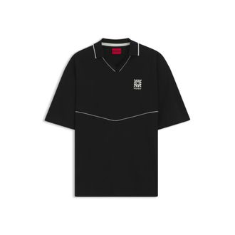 HUGO BOSS Embroidered-logo polo shirt with Johnny collar