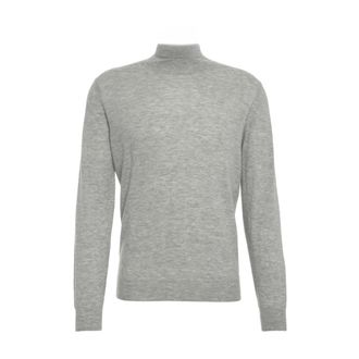 Gender Turtlenecks, male, Gray, Size: 2XL Italian Knitwear Grigio Sweater Aw25