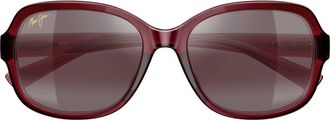 Maui Jim 55mm PolarizedPlus2 Butterfly Sunglasses in Red at Nordstrom