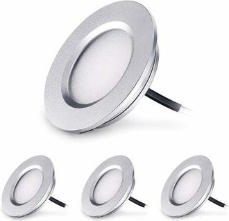 OEM Foco Led Empotrable Extraplano De 3 W Y 12 V, Redondo, Regulable, 240 L&uacute;menes, Blanco C&aacute;lido, Ip44, Para Ba&ntilde;o, Sal&oacute;n, Cabina, Barco, Coche, Paquete De