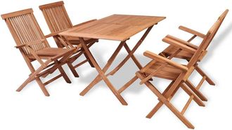 vidaXL Vidaxl - Conjunto De Comedor De Jard&iacute;n 5 Piezas Madera Maciza De Teca