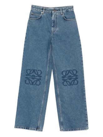 Loewe Jeans con logo ricamato - Blu