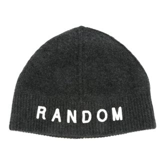 Random Identities Accessoires, Heren, Grijs, ONE Size, Wol, Beanie Met Ris Logo