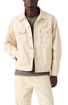 Levi's Sunrise Cotton Canvas Trucker Jacket in Undyed Ecru Greige at Nordstrom, Size Xx-Large