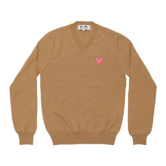 Comme Des Gar&ccedil;ons U Sweater Emblem Knit - Dames - Truien - Bruin - Maat: XS Wol